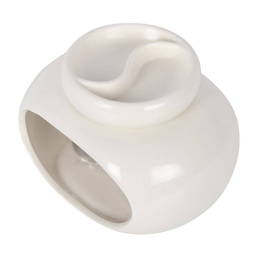 White Double Oil Burner and Wax Warmer